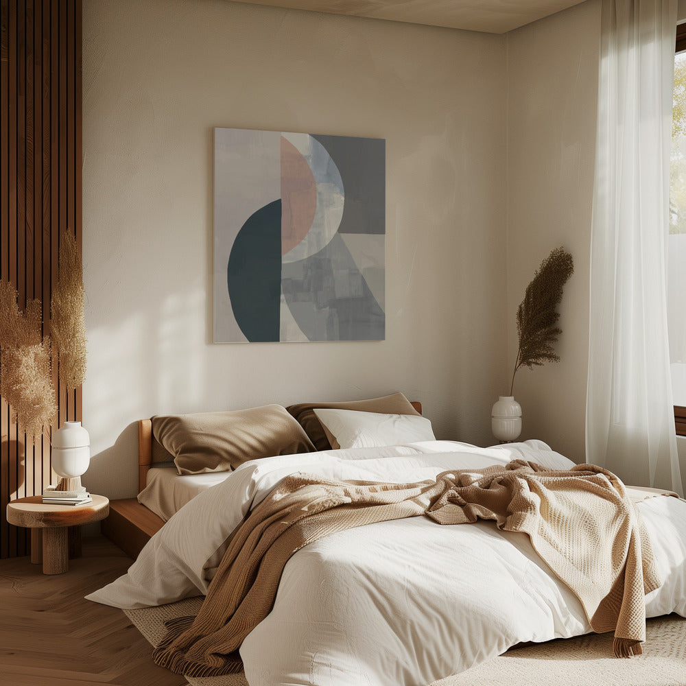 Geometrische Formen und gedeckte Farben | Leinwand