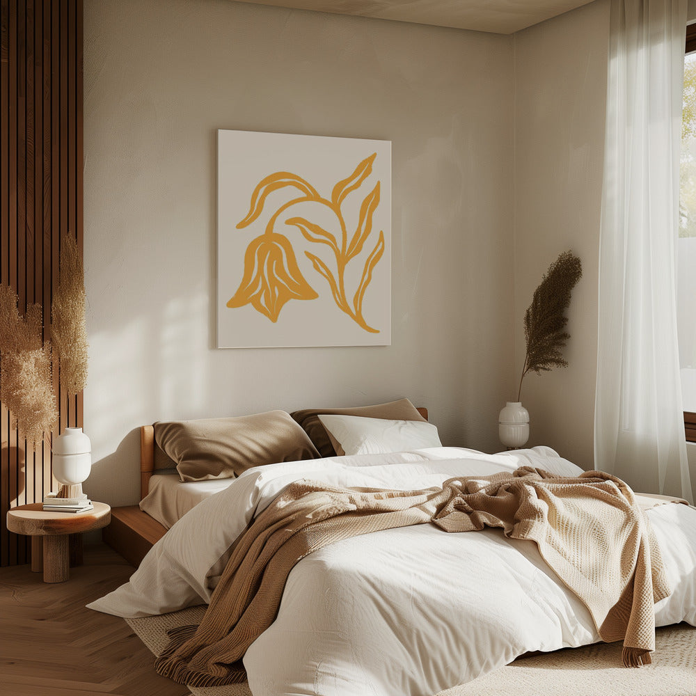 Golden Blossom Silhouette | Canvas