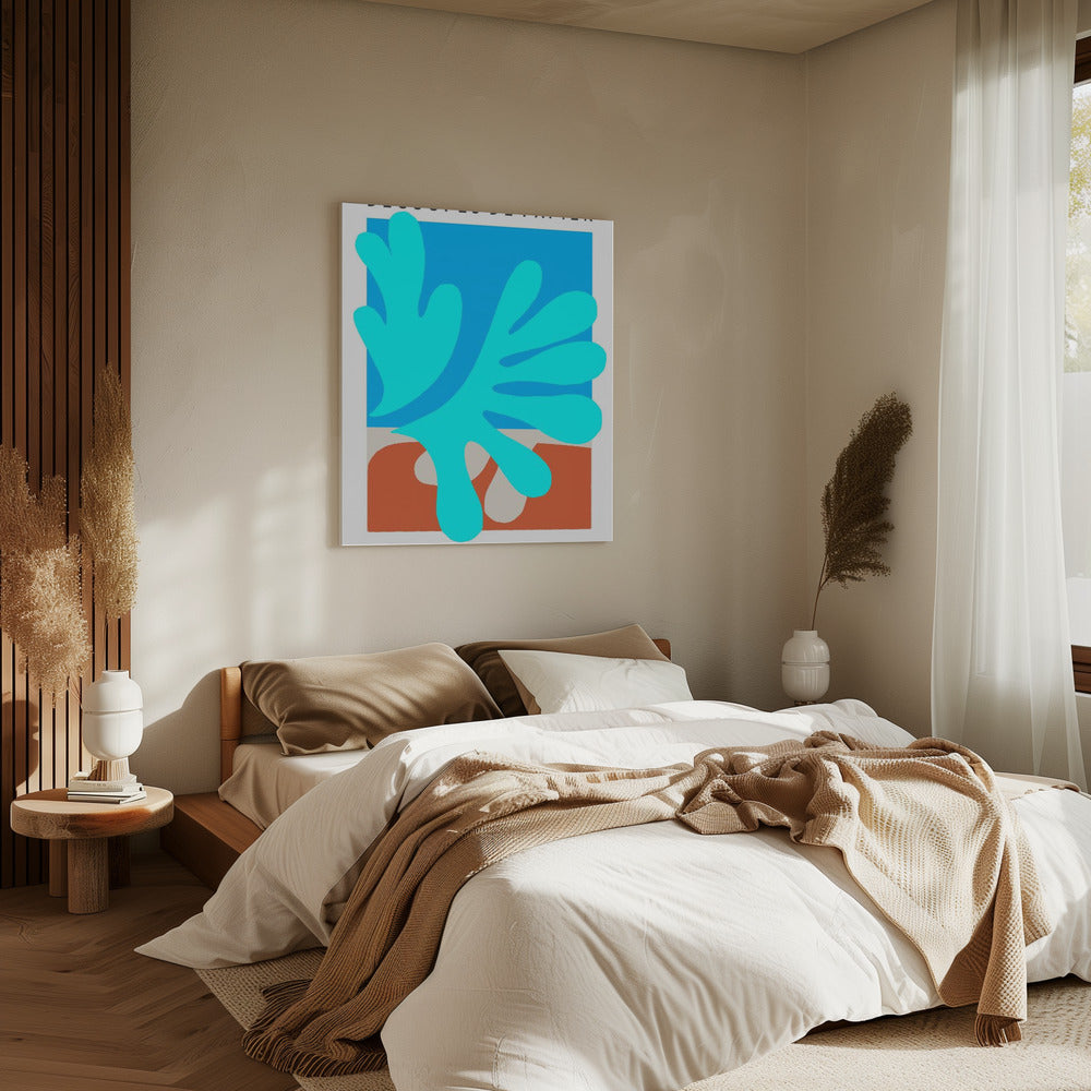 Organic Shapes And Vibrant Blue Hues | Canvas