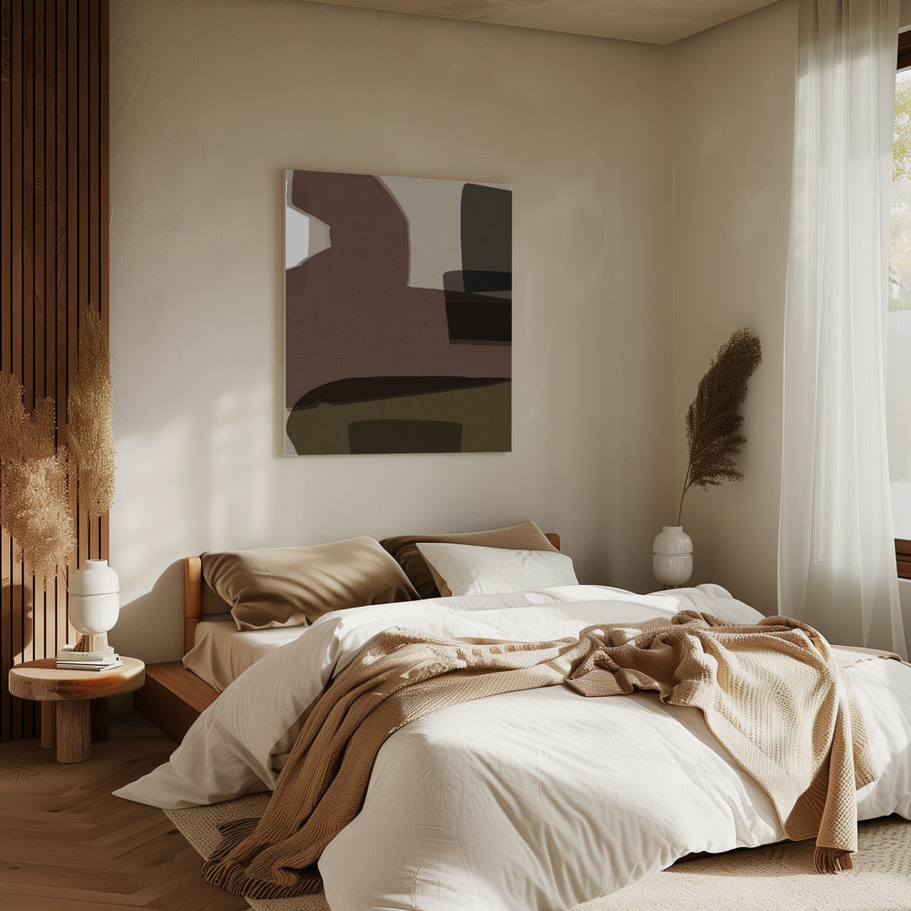 Layered Geometric Shapes And Earthy Tones | Canvas