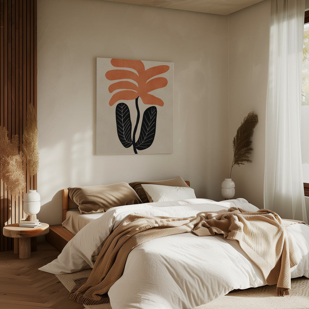 Orangefarbene Blumenblume | Leinwand