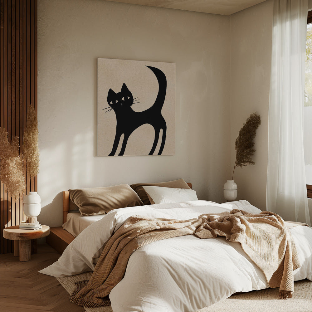 Schwarze Katze | Leinwand