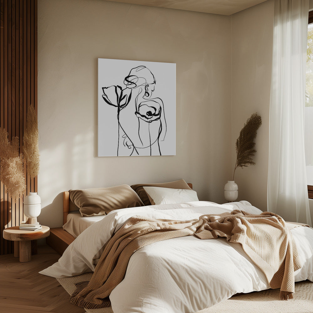 Akt mit Mohnblumen | Leinwand