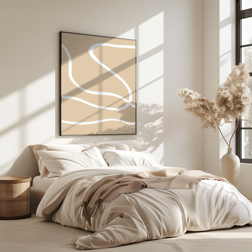 Beige Lines 01 | Poster