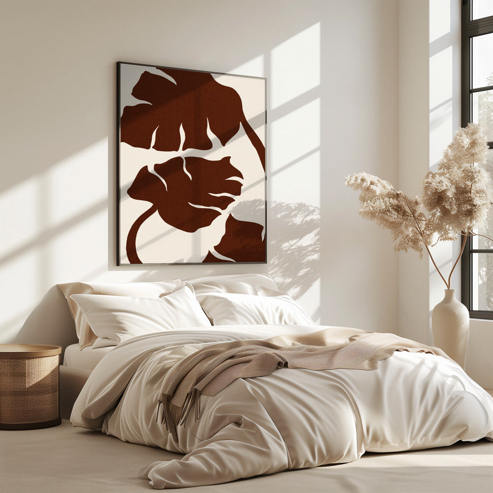 Monstera Leinwand Braun | Poster