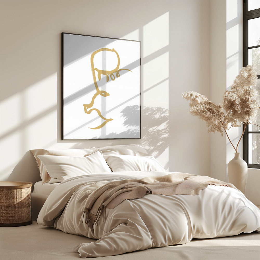 Halbes Gesicht Gold | Poster