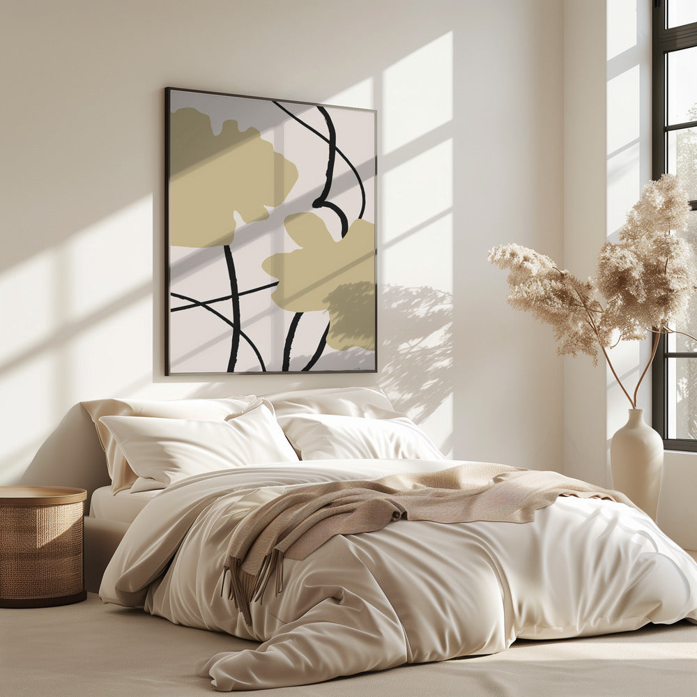 Beige Flowers 02 | Poster