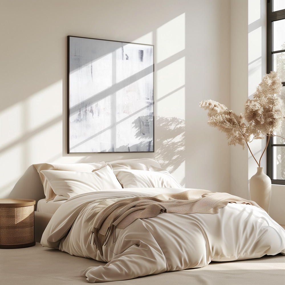 Soft White Brushstrokes | Poster