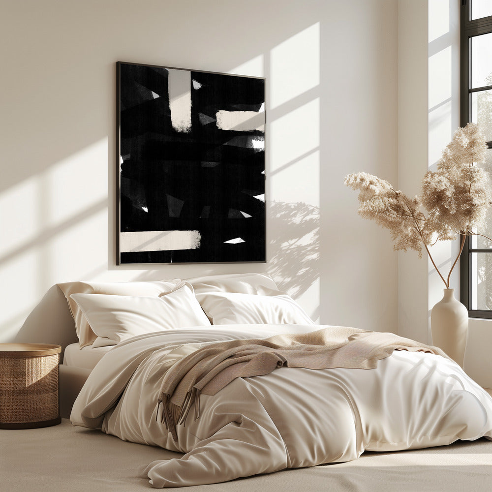Monochrome Brushstrokes | Poster