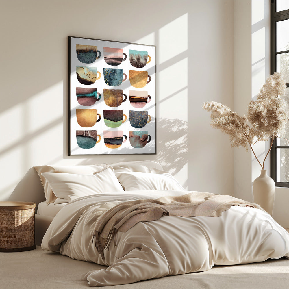 Earthy Coffee Cups | Poster