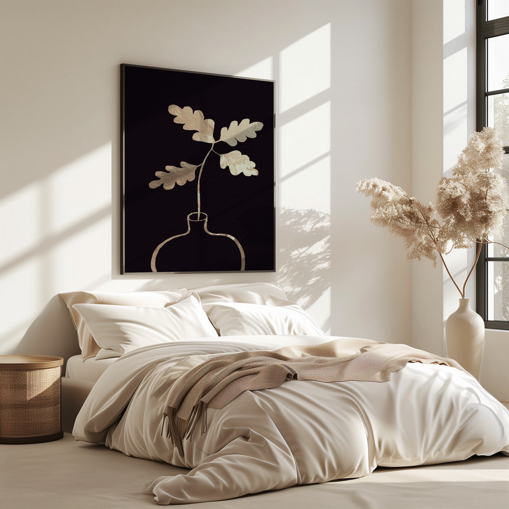 Leaves in vase_gold | Poster
