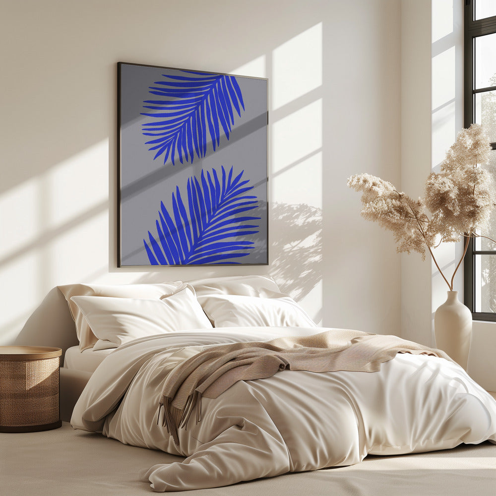 PALM LEAF 02 SOFT GRAY | Poster