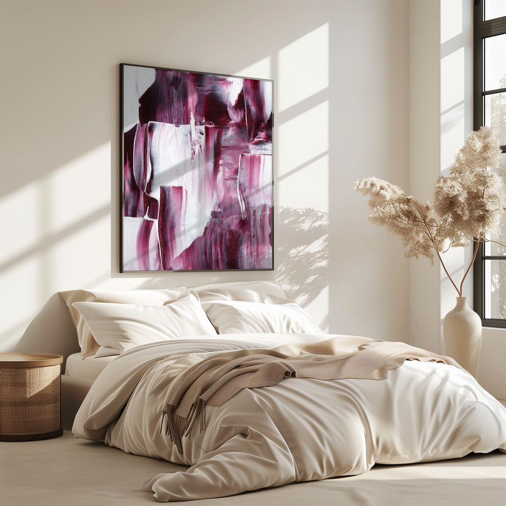 Crimson Brushstrokes | Poster
