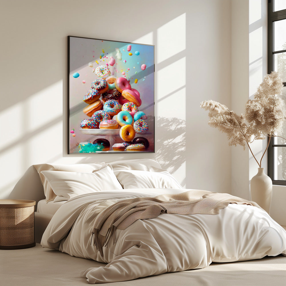 Bunte Donut-Kaskade | Poster