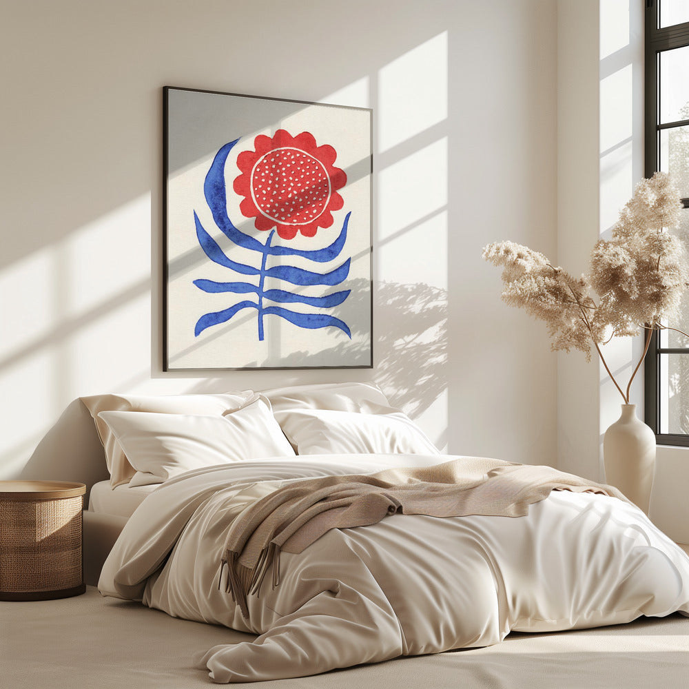 Red Flower / Lino Print | Poster