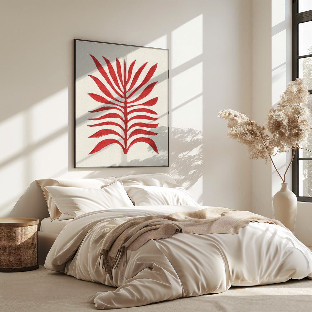 Roter Zweig / Linoldruck | Poster