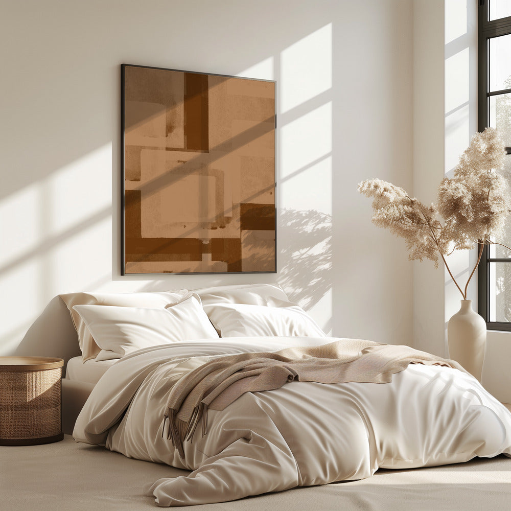 Sepia Geometrischer Fluss | Poster
