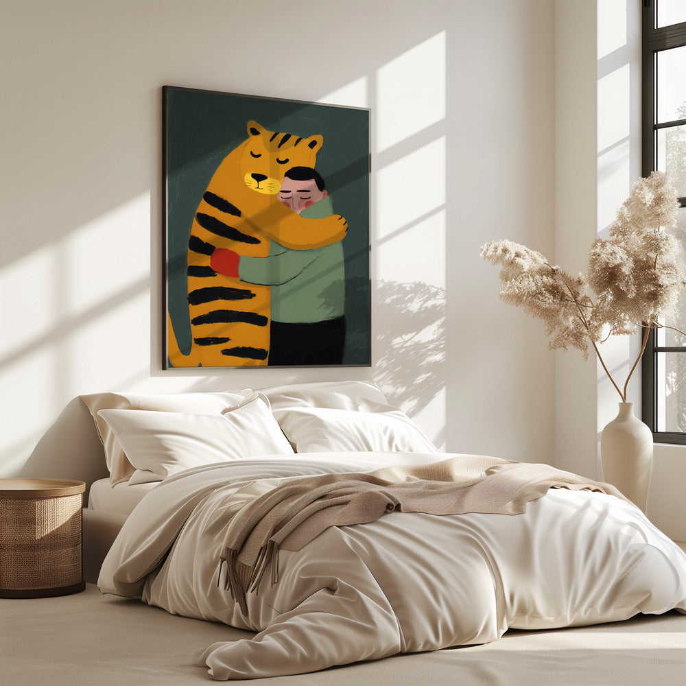 Tiger's Gentle Hug | Poster
