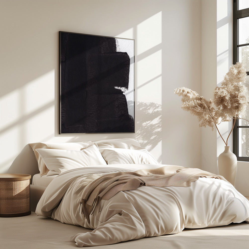 Textured Black Brushstrokes | Poster