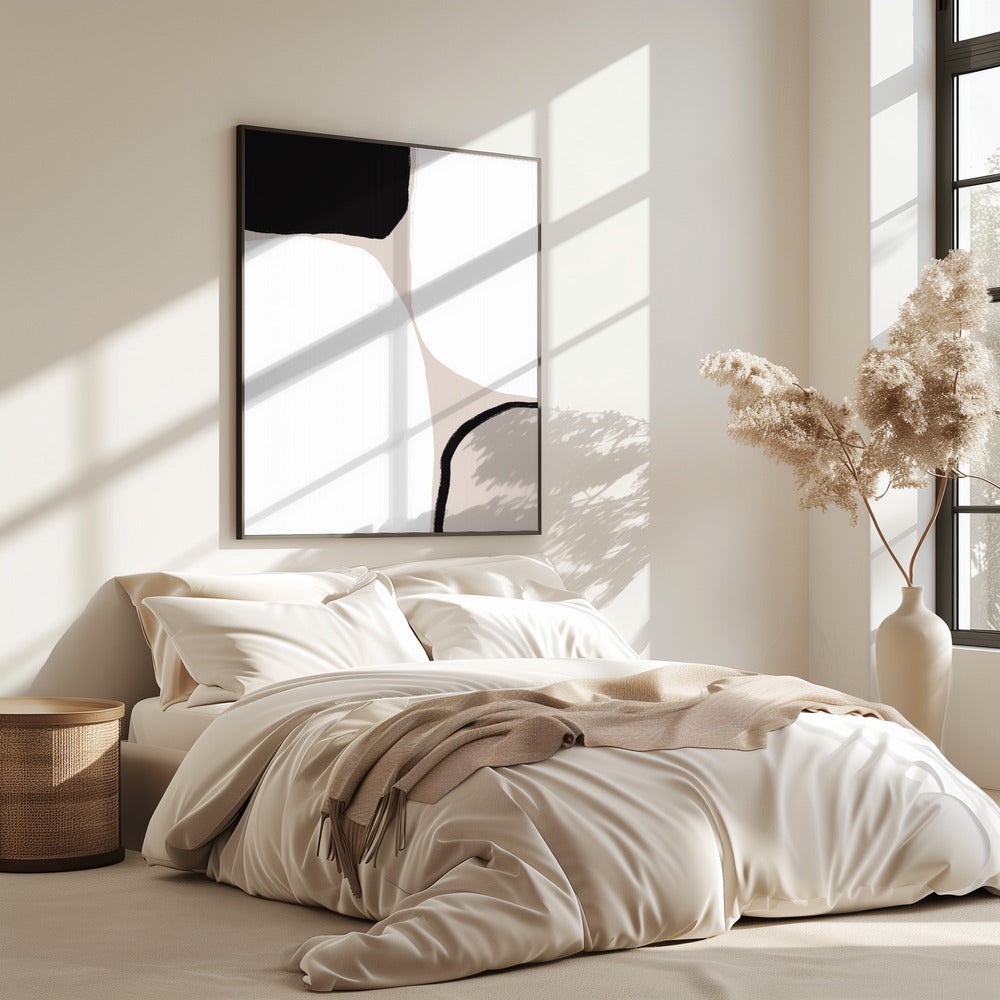 Black And Beige Geometric Shapes | Poster