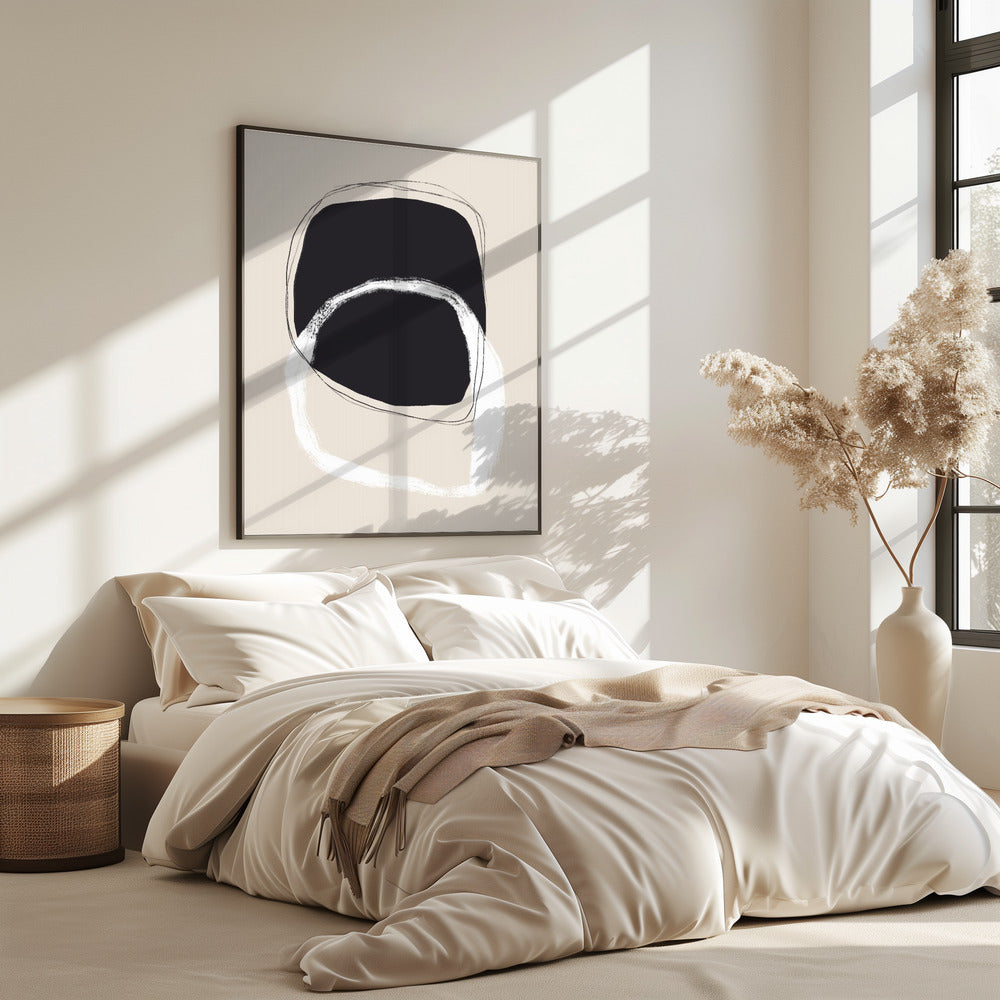 Black And White Shapes With Fluid Lines | Poster