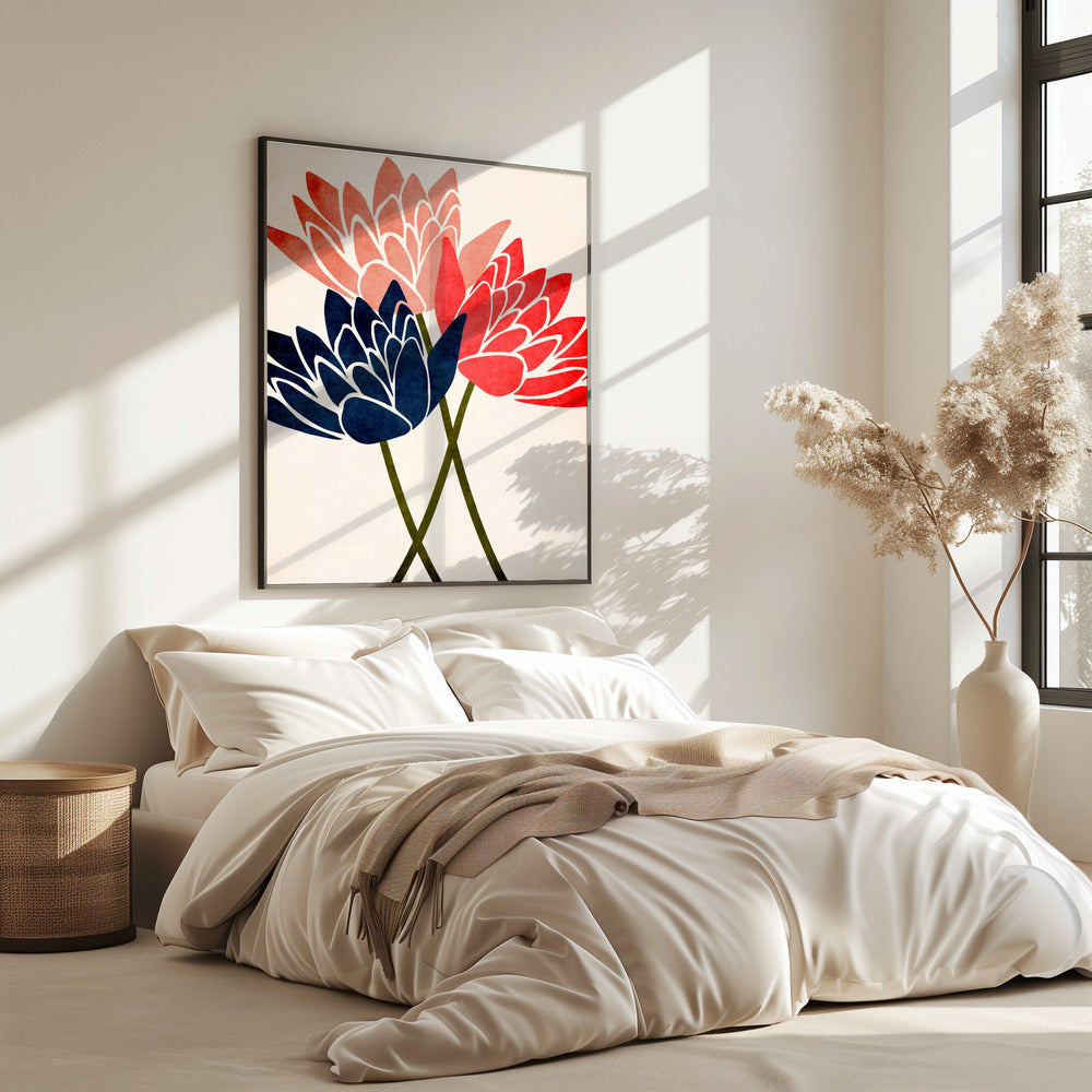 Drei tanzende Blüten | Poster