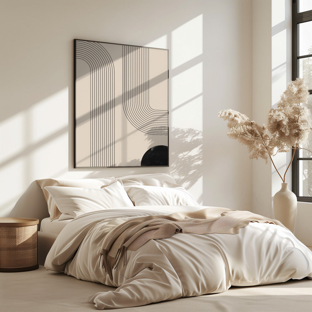 Schwarzes minimalistisches Linienkunst-Poster