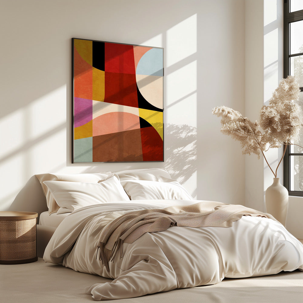 Warm Colors Bauhaus Geometry2 | Poster