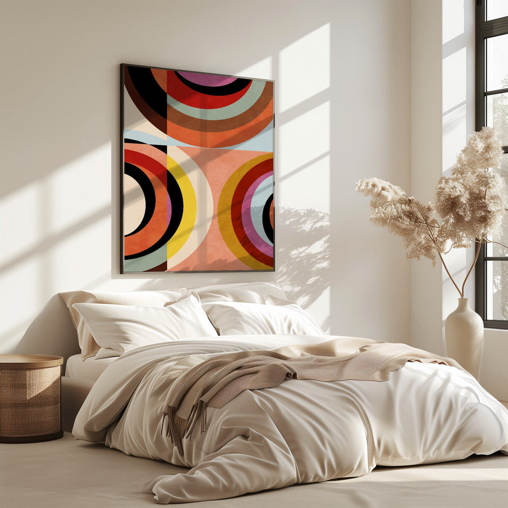 Warm Colors Bauhaus Geometry3 | Poster