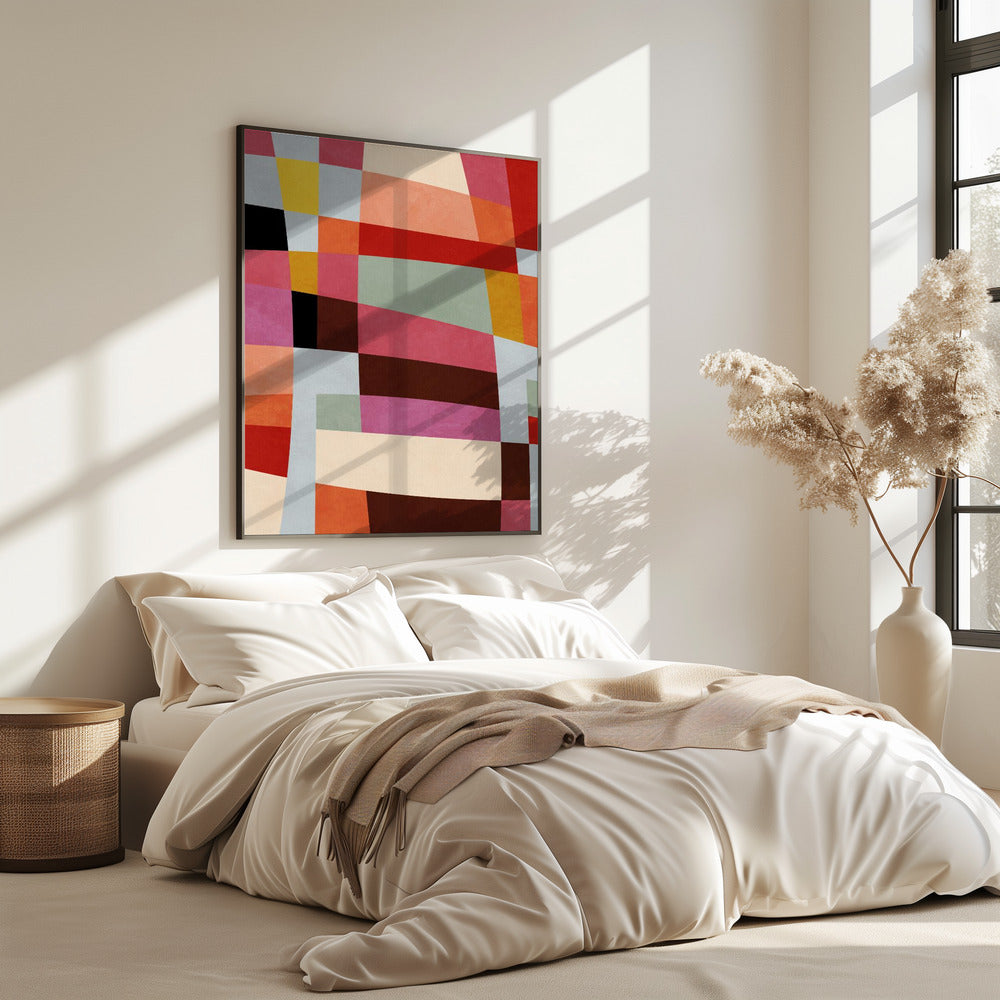 Warm Colors Bauhaus Geometry4 | Poster