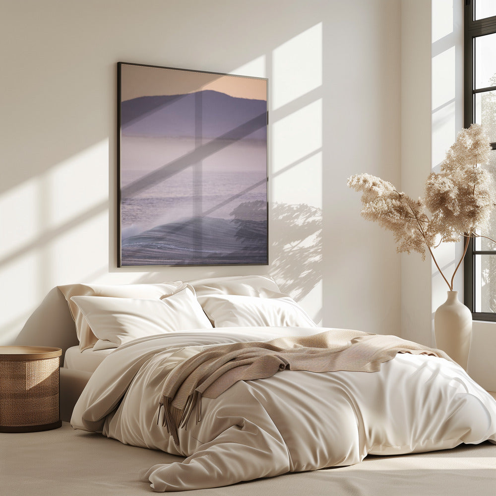 Wave Against A Misty Sunrise | Poster