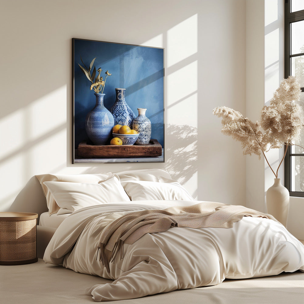 Blaue Harmonie Stillleben | Poster