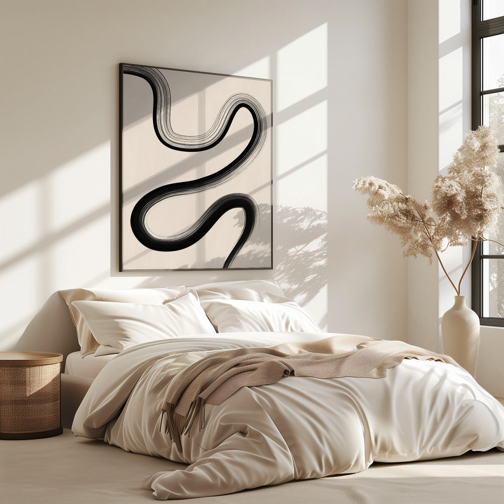 Black Brush Stroke Art | Poster