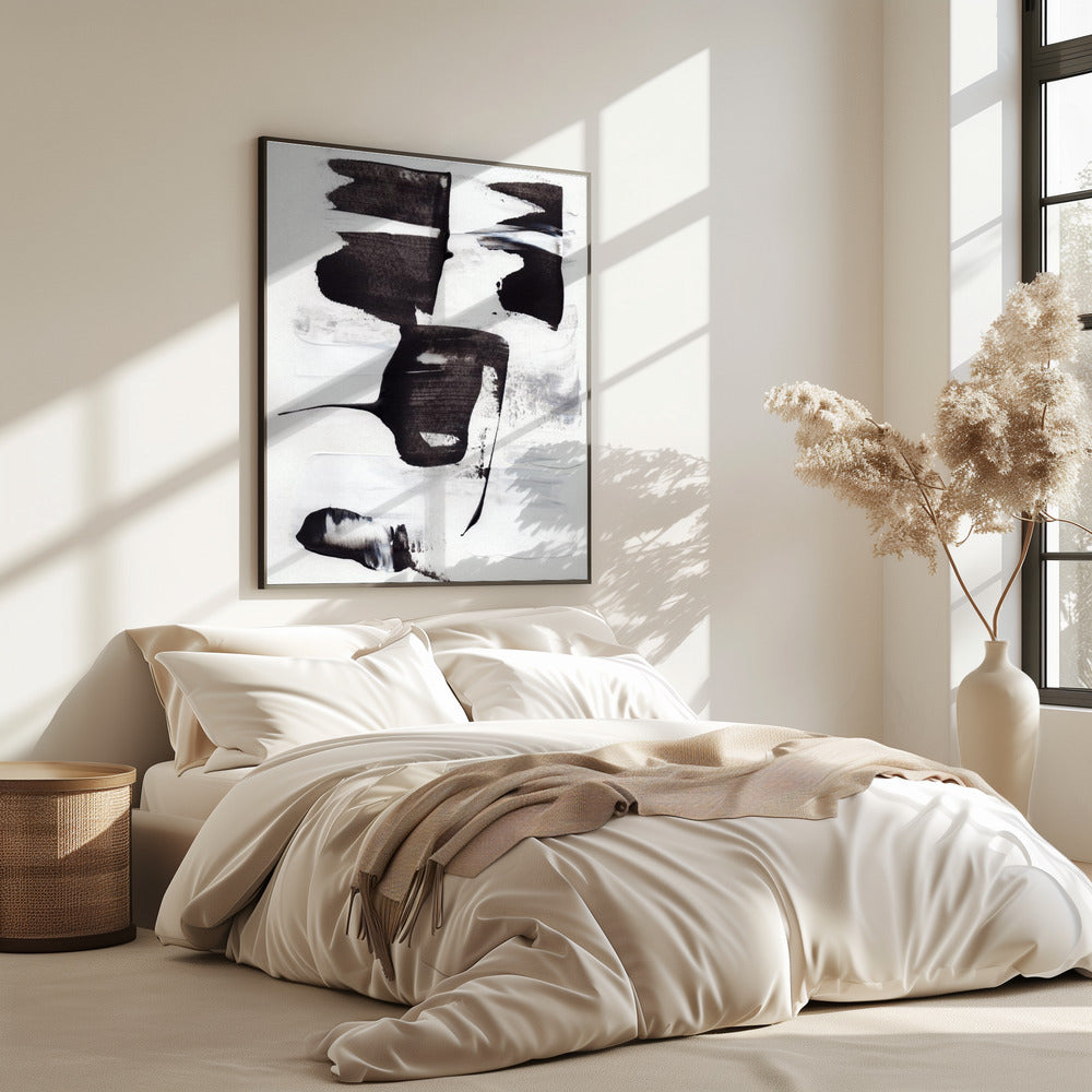 Ausdrucksstarke monochrome Pinselstriche | Poster