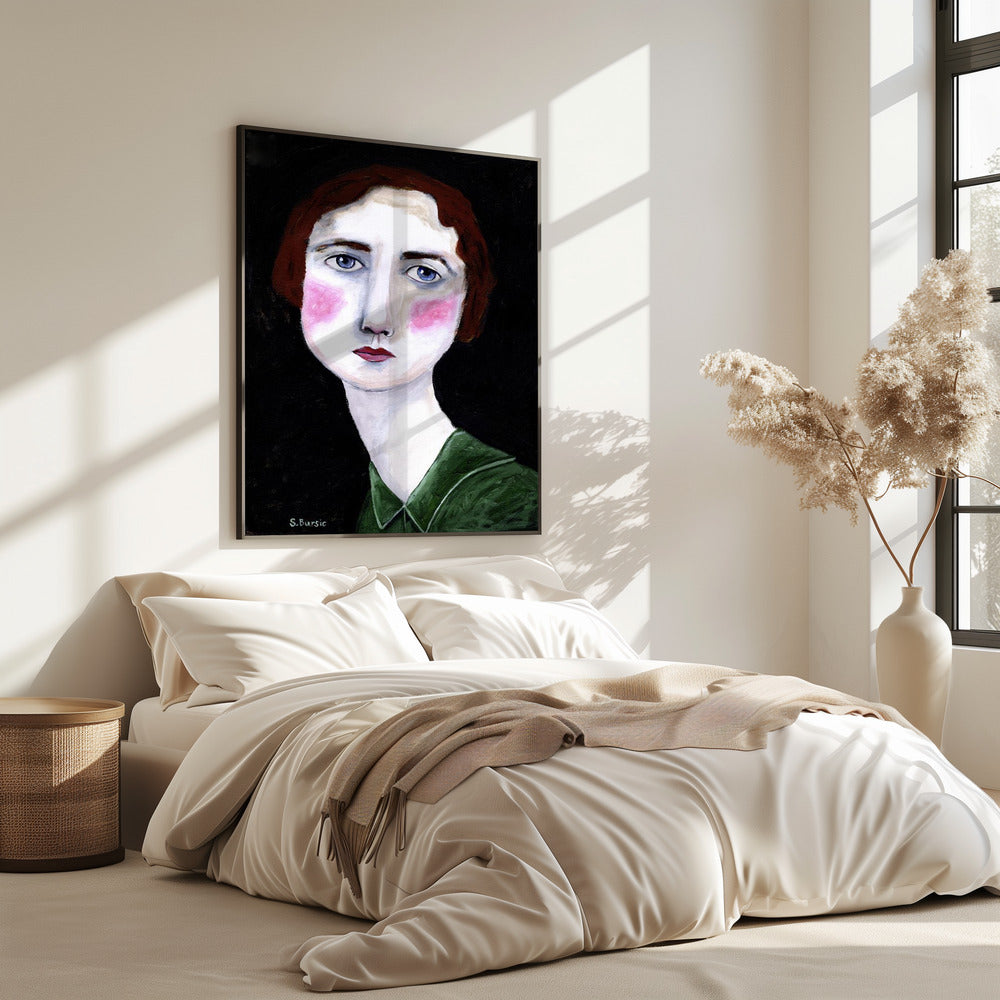 Vintage Frau mit rosa Wangen | Poster