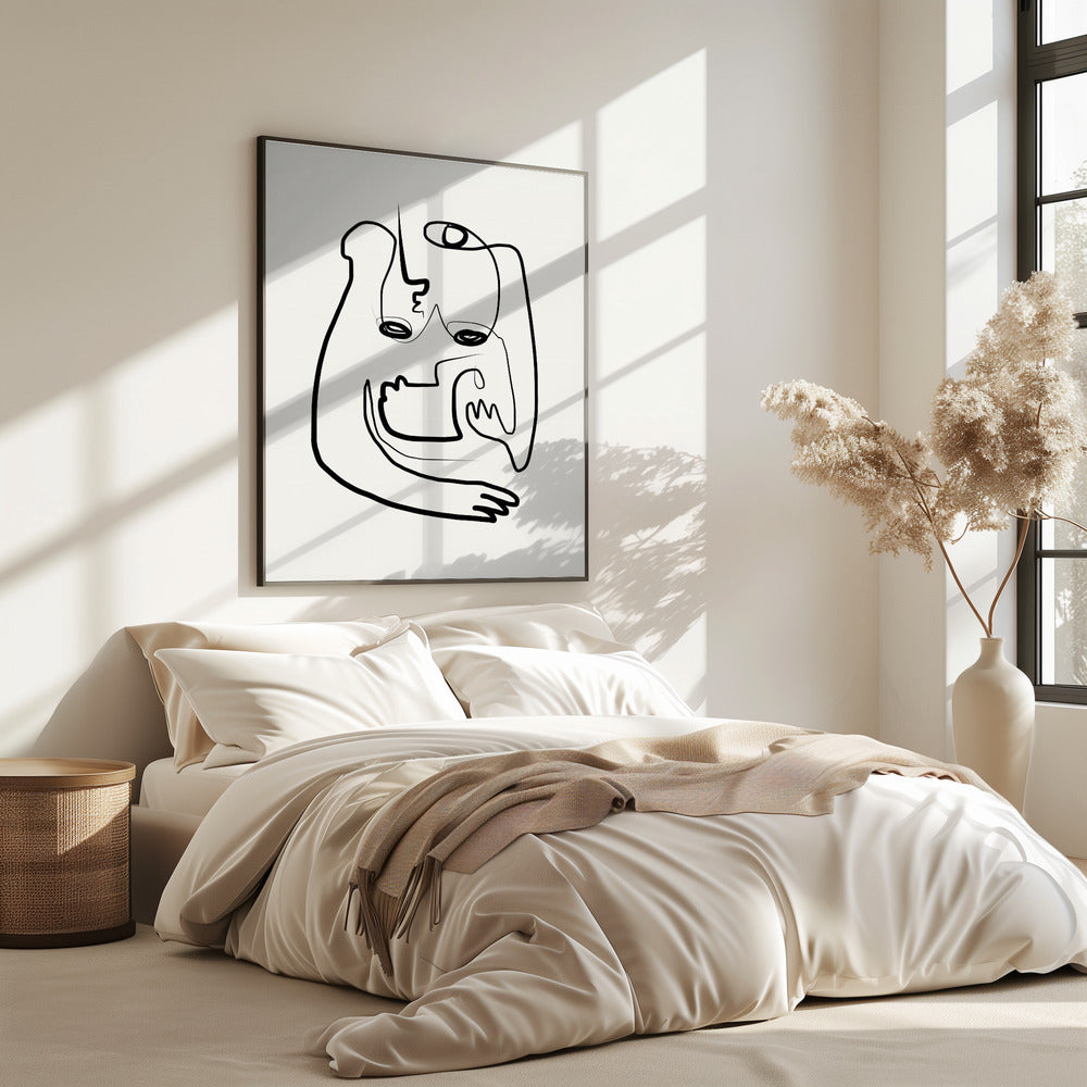 Moderne Kunst in dieser durchgehenden Strichzeichnung | Poster