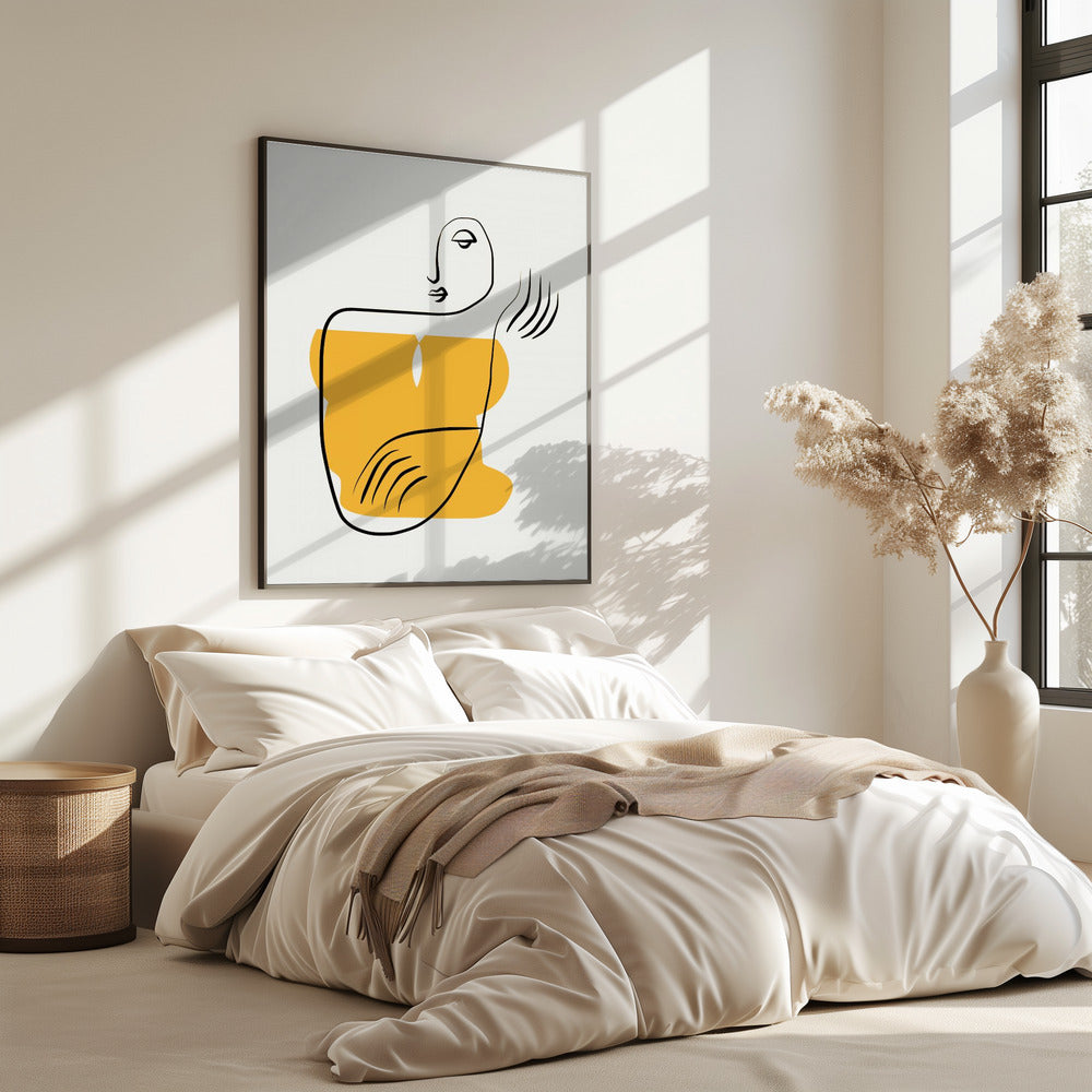 Abstrakte Strichzeichnung einer Person | Poster