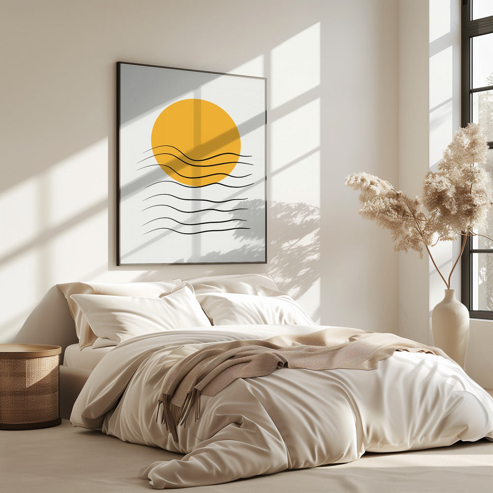 Goldene Welle Sonnenuntergang | Poster