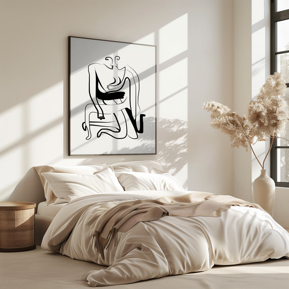 Hugs and Kisses Line Art | Poster