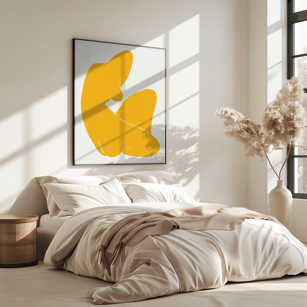 Yellow Silhouette Of A Female Figure | Poster