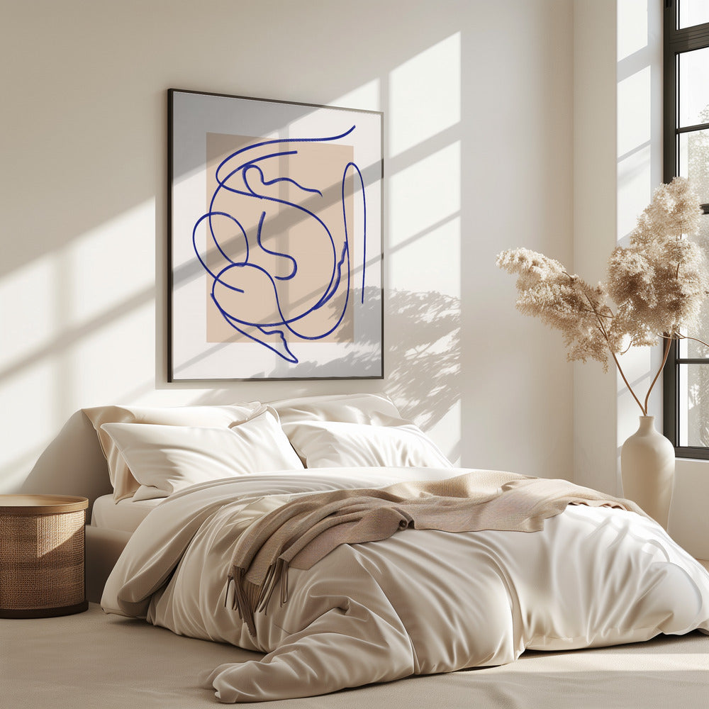 Abstract Blue Line Art 3 | Poster