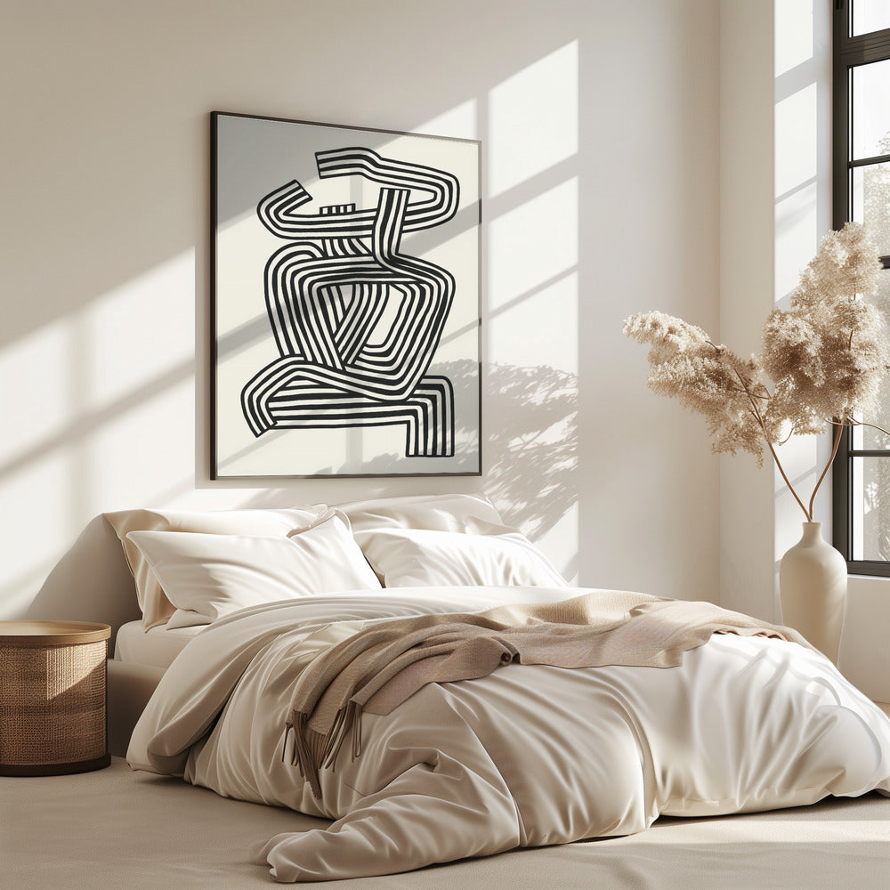 Stripe Woman Portrait | Poster