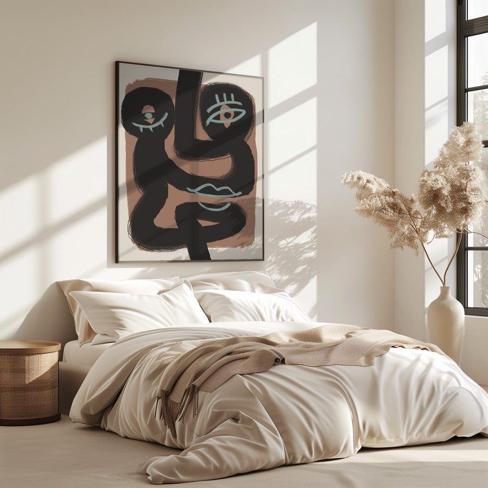 Abstract Black Portrait Pair | Poster