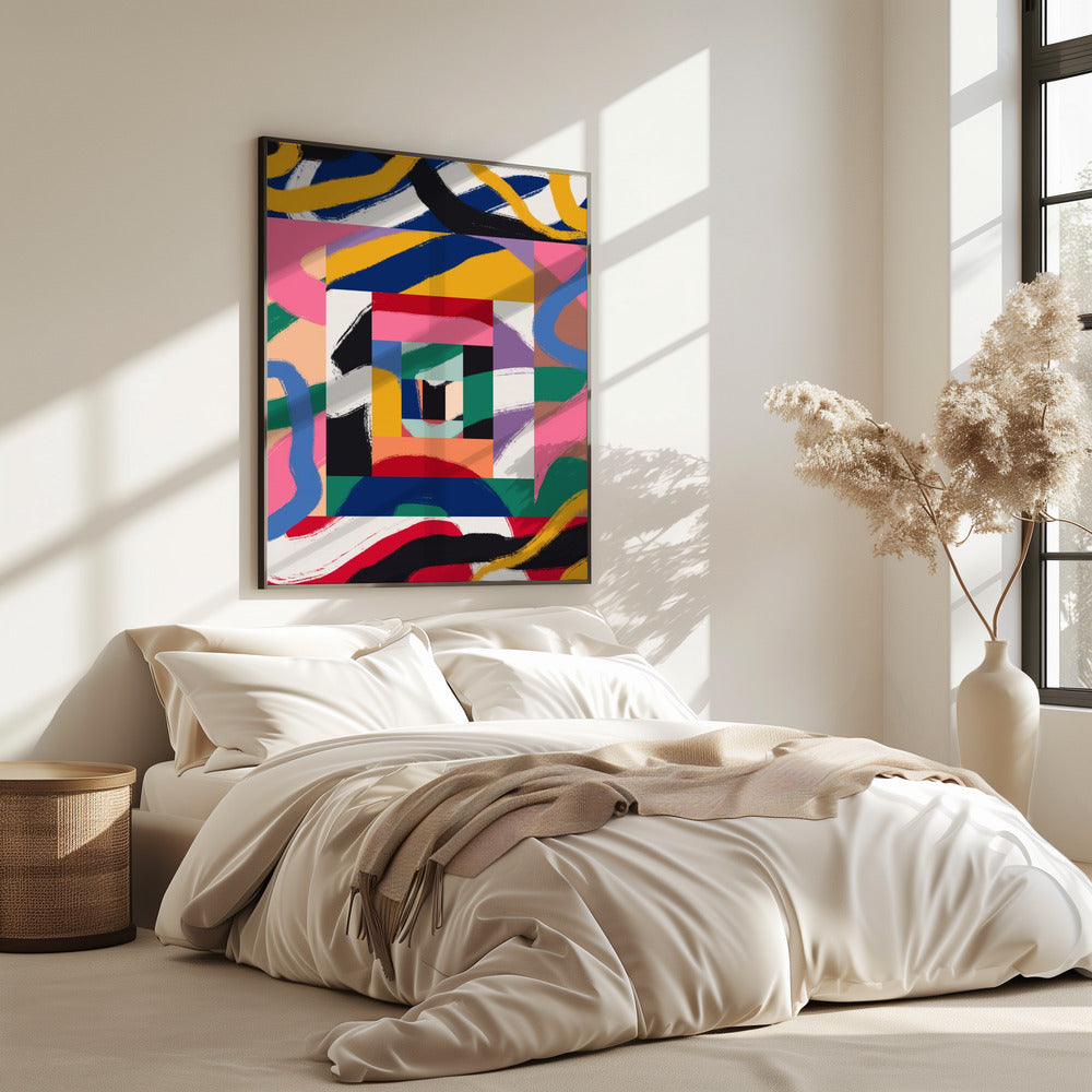 Geometrische Formen und kräftige Pinselstriche | Poster
