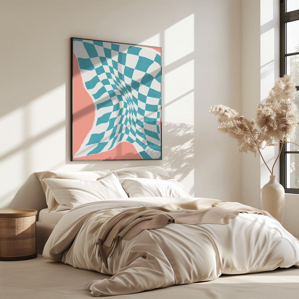Stoff im Wind auf der Leine trocknen | Poster