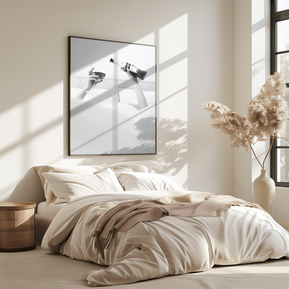 Aperol im Bett S/W | Poster