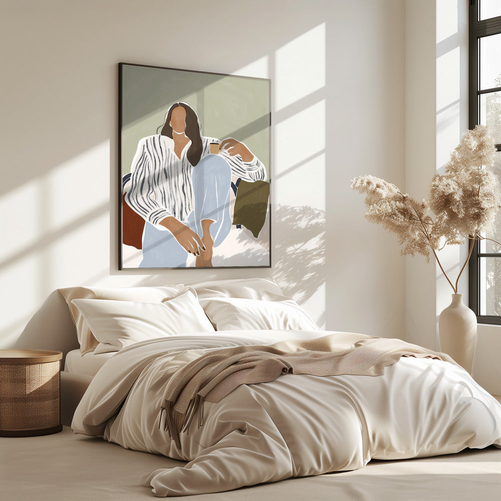 Frau genießt eine Tasse Espresso | Poster