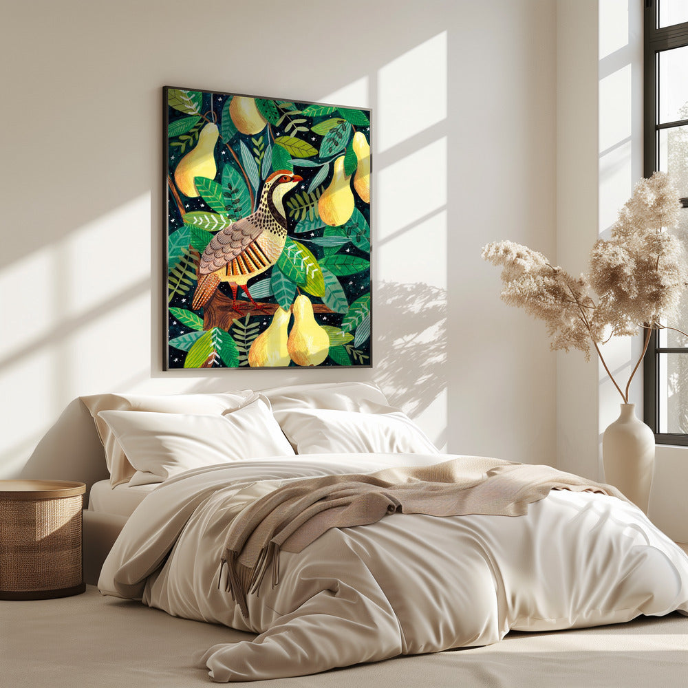 Rebhuhn im Birnbaum | Poster