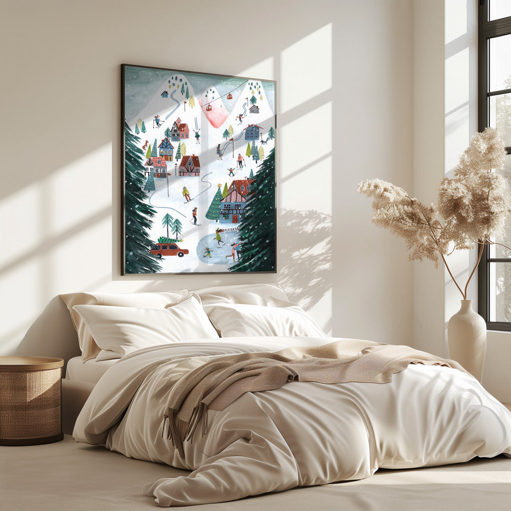 Langlauf in den Bergen zu Weihnachten | Poster