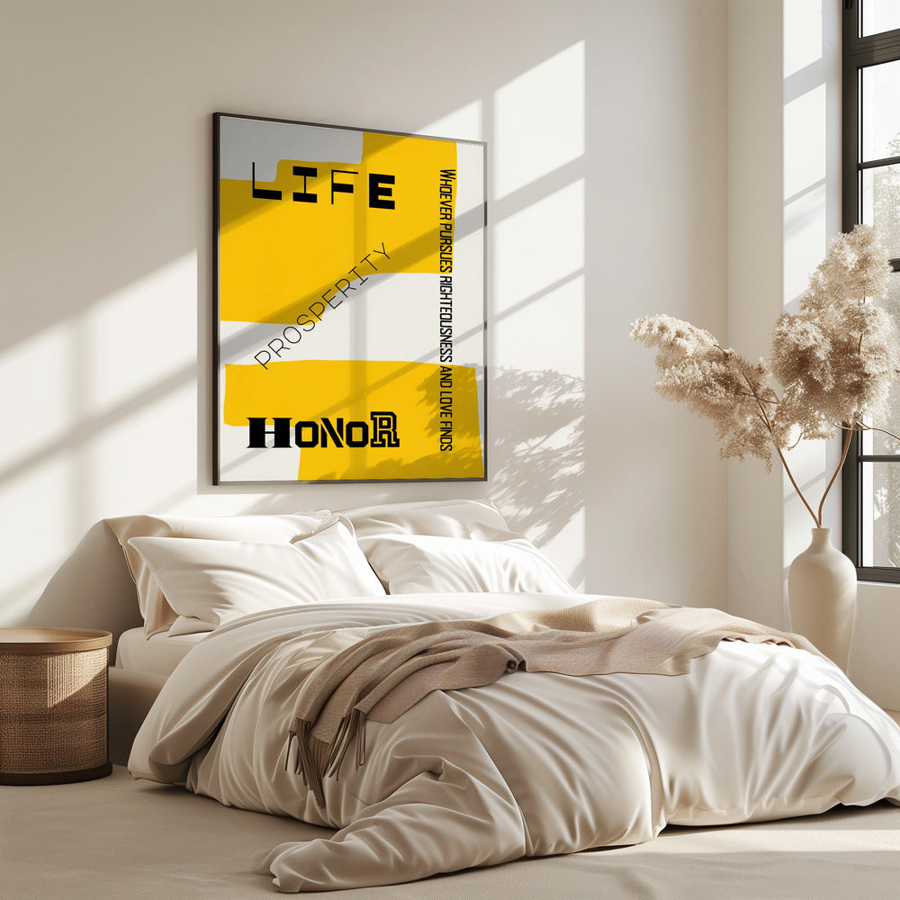 Bibelvers - Lebenswohlstand und Ehre | Poster